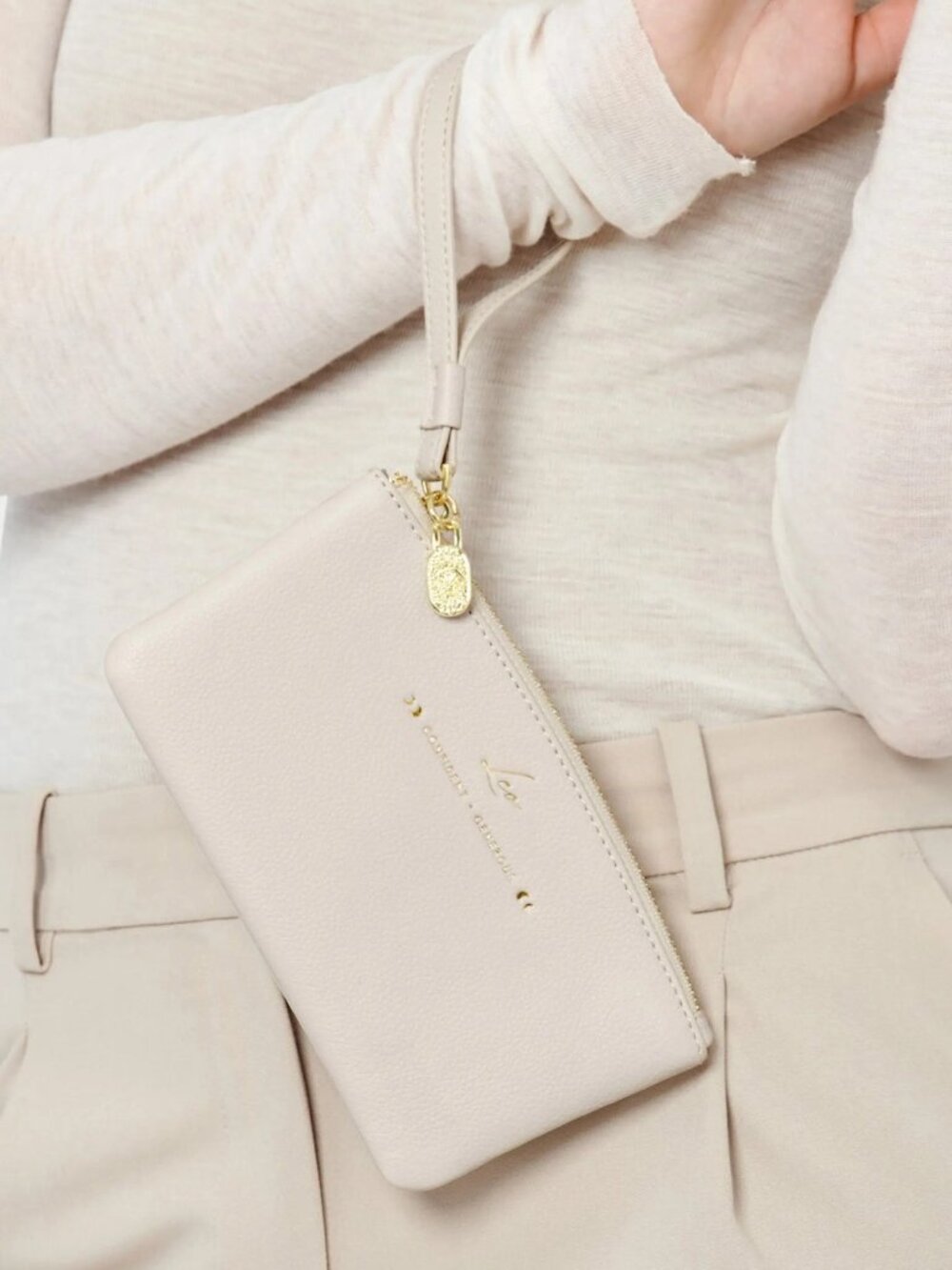 NWT Katie Loxton Leo Zodiac Wristlet Pouch Off White